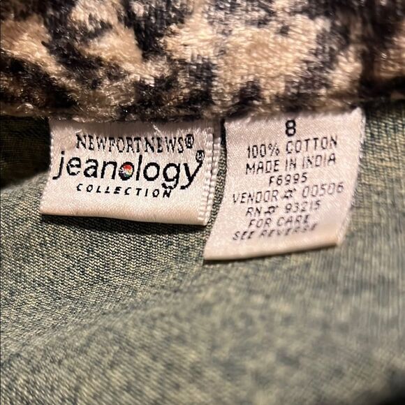 Vintage Newport News Jeanology Jean Leopard Jacket Waist-Length size 8 - Picture 3 of 3